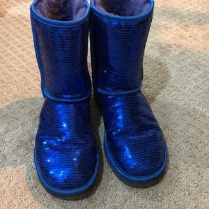 Ugg boots blue sequin size 8